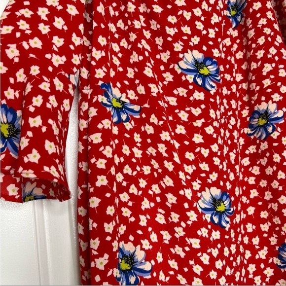 Topshop Bardot Off Shoulder Floral Ruffle Dress size 10 - Picture 9 of 12